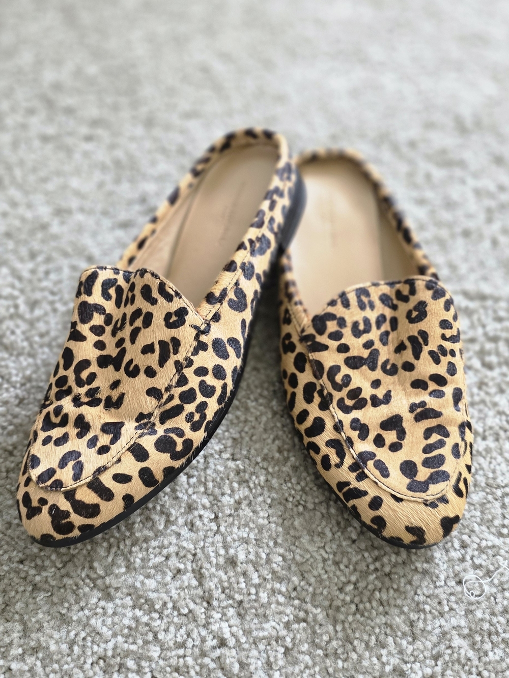Leopard Print Women's Loafers - Tan/Black
